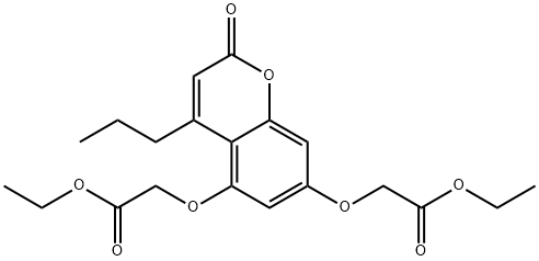 ethyl 2-[5-(2-ethoxy-2-oxoethoxy)-2-oxo-4-propylchromen-7-yl]oxyacetate 구조식 이미지