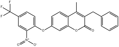 3-benzyl-4-methyl-7-[2-nitro-4-(trifluoromethyl)phenoxy]chromen-2-one 구조식 이미지