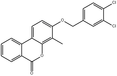 3-[(3,4-dichlorophenyl)methoxy]-4-methylbenzo[c]chromen-6-one 구조식 이미지