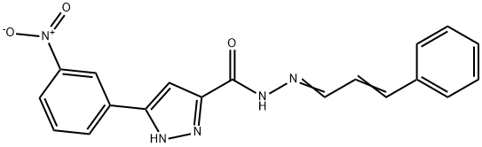 3-(3-nitrophenyl)-N-[(E)-[(E)-3-phenylprop-2-enylidene]amino]-1H-pyrazole-5-carboxamide Structure