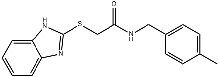 2-(1H-benzimidazol-2-ylsulfanyl)-N-[(4-methylphenyl)methyl]acetamide 구조식 이미지