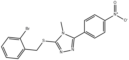 3-[(2-bromophenyl)methylsulfanyl]-4-methyl-5-(4-nitrophenyl)-1,2,4-triazole Structure