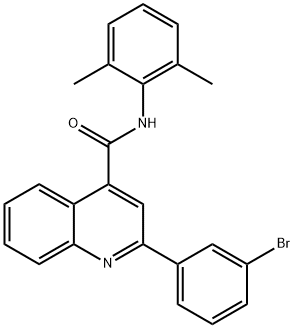 2-(3-bromophenyl)-N-(2,6-dimethylphenyl)quinoline-4-carboxamide 구조식 이미지