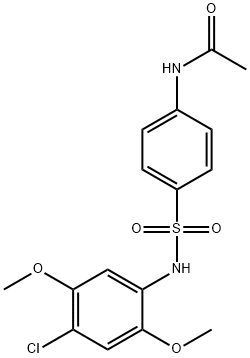 N-[4-[(4-chloro-2,5-dimethoxyphenyl)sulfamoyl]phenyl]acetamide 구조식 이미지