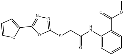 methyl 2-[[2-[[5-(furan-2-yl)-1,3,4-oxadiazol-2-yl]sulfanyl]acetyl]amino]benzoate Structure