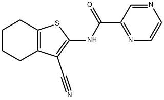 N-(3-cyano-4,5,6,7-tetrahydro-1-benzothiophen-2-yl)pyrazine-2-carboxamide 구조식 이미지