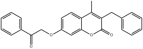 3-benzyl-4-methyl-7-phenacyloxychromen-2-one 구조식 이미지