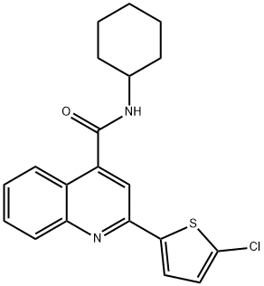 2-(5-chlorothiophen-2-yl)-N-cyclohexylquinoline-4-carboxamide 구조식 이미지