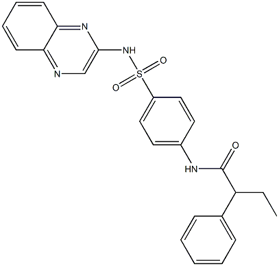 2-phenyl-N-[4-(quinoxalin-2-ylsulfamoyl)phenyl]butanamide 구조식 이미지