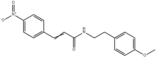 (E)-N-[2-(4-methoxyphenyl)ethyl]-3-(4-nitrophenyl)prop-2-enamide 구조식 이미지