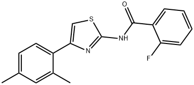 N-[4-(2,4-dimethylphenyl)-1,3-thiazol-2-yl]-2-fluorobenzamide 구조식 이미지