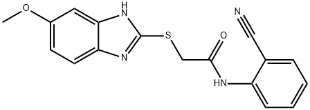 N-(2-cyanophenyl)-2-[(6-methoxy-1H-benzimidazol-2-yl)sulfanyl]acetamide 구조식 이미지