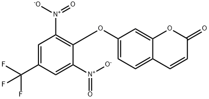 7-[2,6-dinitro-4-(trifluoromethyl)phenoxy]chromen-2-one 구조식 이미지