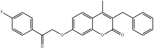 3-benzyl-7-[2-(4-fluorophenyl)-2-oxoethoxy]-4-methylchromen-2-one Structure