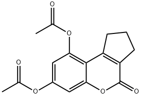 (9-acetyloxy-4-oxo-2,3-dihydro-1H-cyclopenta[c]chromen-7-yl) acetate Structure