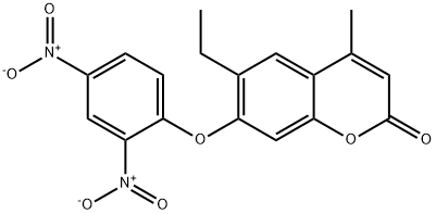 7-(2,4-dinitrophenoxy)-6-ethyl-4-methylchromen-2-one 구조식 이미지