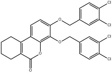 3,4-bis[(3,4-dichlorophenyl)methoxy]-7,8,9,10-tetrahydrobenzo[c]chromen-6-one Structure