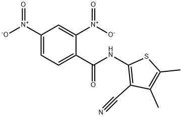 N-(3-cyano-4,5-dimethylthiophen-2-yl)-2,4-dinitrobenzamide 구조식 이미지