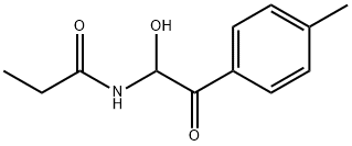 N-[1-hydroxy-2-(4-methylphenyl)-2-oxoethyl]propanamide 구조식 이미지