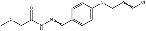 N-[(E)-[4-[(E)-3-chloroprop-2-enoxy]phenyl]methylideneamino]-2-methoxyacetamide 구조식 이미지