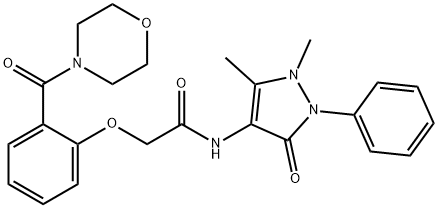 N-(1,5-dimethyl-3-oxo-2-phenylpyrazol-4-yl)-2-[2-(morpholine-4-carbonyl)phenoxy]acetamide 구조식 이미지