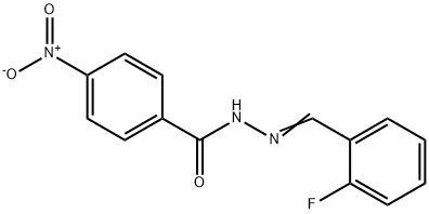 N-[(Z)-(2-fluorophenyl)methylideneamino]-4-nitrobenzamide 구조식 이미지