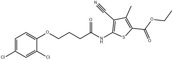 ethyl 4-cyano-5-[4-(2,4-dichlorophenoxy)butanoylamino]-3-methylthiophene-2-carboxylate Structure