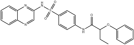 2-phenoxy-N-[4-(quinoxalin-2-ylsulfamoyl)phenyl]butanamide 구조식 이미지