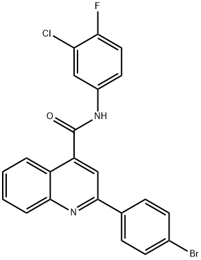 2-(4-bromophenyl)-N-(3-chloro-4-fluorophenyl)quinoline-4-carboxamide 구조식 이미지