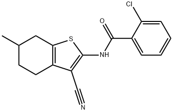 2-chloro-N-(3-cyano-6-methyl-4,5,6,7-tetrahydro-1-benzothiophen-2-yl)benzamide Structure