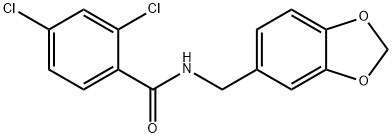 N-(1,3-benzodioxol-5-ylmethyl)-2,4-dichlorobenzamide 구조식 이미지