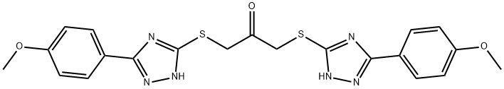 1,3-bis[[5-(4-methoxyphenyl)-1H-1,2,4-triazol-3-yl]sulfanyl]propan-2-one Structure