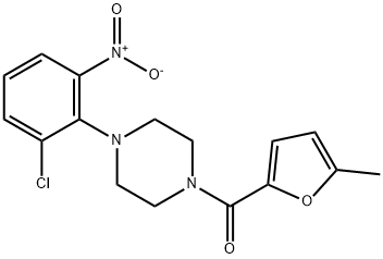 [4-(2-chloro-6-nitrophenyl)piperazin-1-yl]-(5-methylfuran-2-yl)methanone 구조식 이미지