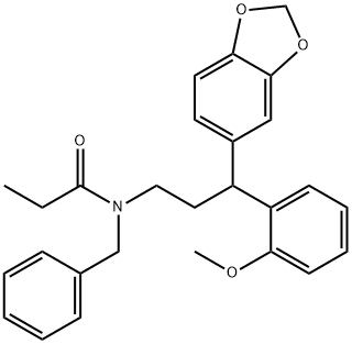 N-[3-(1,3-benzodioxol-5-yl)-3-(2-methoxyphenyl)propyl]-N-benzylpropanamide Structure