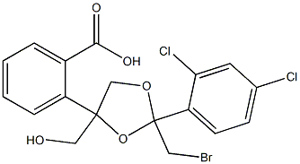 [2-(bromomethyl)-2-(2,4-dichlorophenyl)-1,3-dioxolan-4-yl]methyl benzoate 구조식 이미지