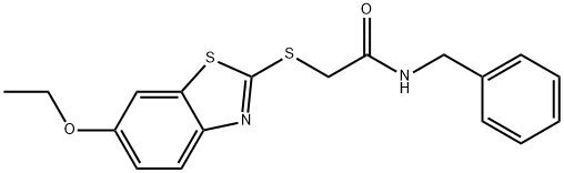 N-benzyl-2-[(6-ethoxy-1,3-benzothiazol-2-yl)sulfanyl]acetamide Structure