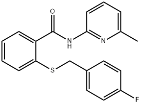 2-[(4-fluorophenyl)methylsulfanyl]-N-(6-methylpyridin-2-yl)benzamide 구조식 이미지