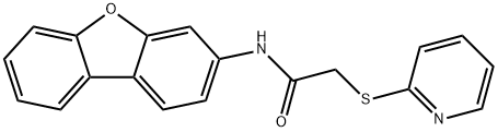 N-dibenzofuran-3-yl-2-pyridin-2-ylsulfanylacetamide 구조식 이미지