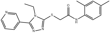N-(2,4-dimethylphenyl)-2-[(4-ethyl-5-pyridin-3-yl-1,2,4-triazol-3-yl)sulfanyl]acetamide 구조식 이미지
