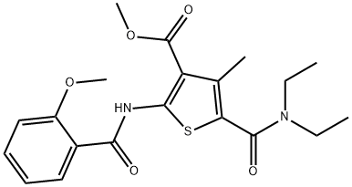 methyl 5-(diethylcarbamoyl)-2-[(2-methoxybenzoyl)amino]-4-methylthiophene-3-carboxylate 구조식 이미지