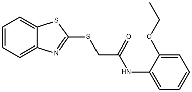 2-(1,3-benzothiazol-2-ylsulfanyl)-N-(2-ethoxyphenyl)acetamide 구조식 이미지