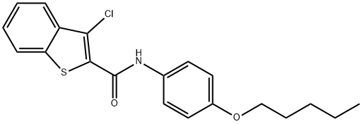 3-chloro-N-(4-pentoxyphenyl)-1-benzothiophene-2-carboxamide 구조식 이미지