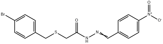 2-[(4-bromophenyl)methylsulfanyl]-N-[(E)-(4-nitrophenyl)methylideneamino]acetamide 구조식 이미지