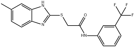 2-[(6-methyl-1H-benzimidazol-2-yl)sulfanyl]-N-[3-(trifluoromethyl)phenyl]acetamide 구조식 이미지