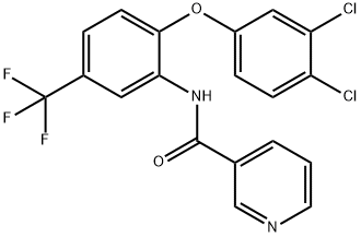 N-[2-(3,4-dichlorophenoxy)-5-(trifluoromethyl)phenyl]pyridine-3-carboxamide 구조식 이미지