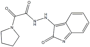 2-oxo-N'-(2-oxoindol-3-yl)-2-pyrrolidin-1-ylacetohydrazide 구조식 이미지