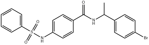 4-(benzenesulfonamido)-N-[1-(4-bromophenyl)ethyl]benzamide 구조식 이미지