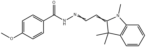 4-methoxy-N-[(E)-[(2Z)-2-(1,3,3-trimethylindol-2-ylidene)ethylidene]amino]benzamide 구조식 이미지