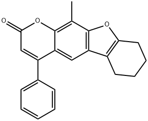 11-methyl-4-phenyl-6,7,8,9-tetrahydro-[1]benzofuro[3,2-g]chromen-2-one Structure