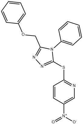 5-nitro-2-[[5-(phenoxymethyl)-4-phenyl-1,2,4-triazol-3-yl]sulfanyl]pyridine Structure